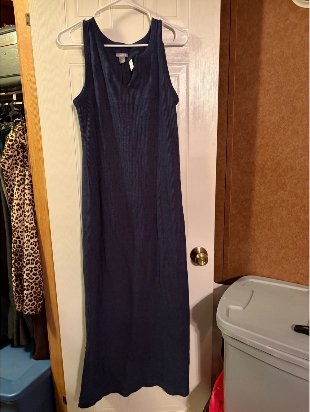 Falls Creek Navy Blue Ribbed Maxi Dress Medium
